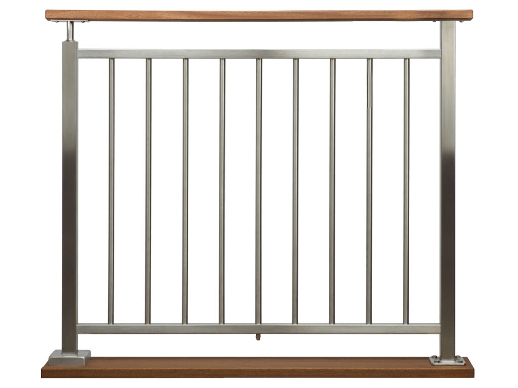 Olympus rod railing is ideal for vertical deck railing and vertical stair rails.