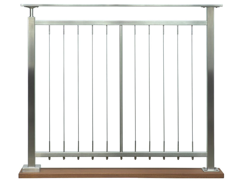Rainier cable railing is ideal for vertical deck railing and stairs rails.
